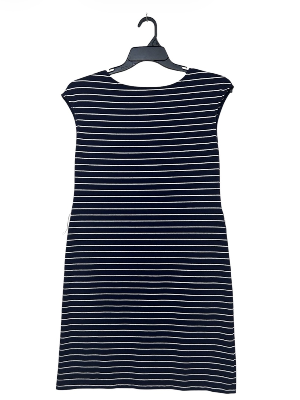 Lauren Ralph Lauren Petite Navy Blue White Striped Cap Sleeve Sheath Dress PM